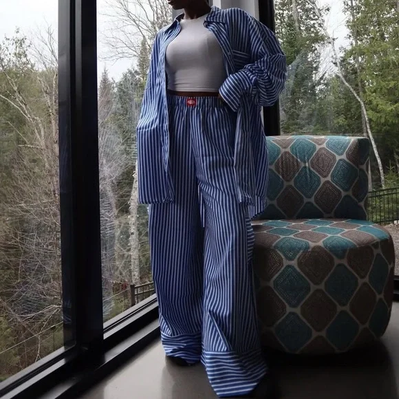 Parade blue white striped set - Picture 2 of 6